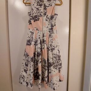 Chic Tartan Midi Dress - Pink and Gray Floral NWOT